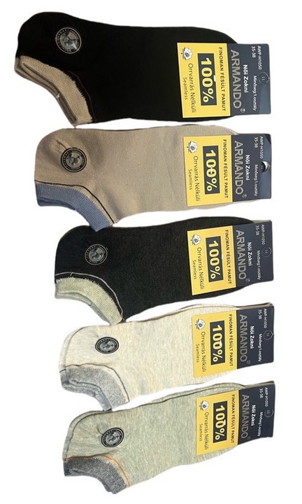 Дамски чорапи Armando, комплект от 5 чифта, AWP-H1050, памук, многоцветни, Многоцветен