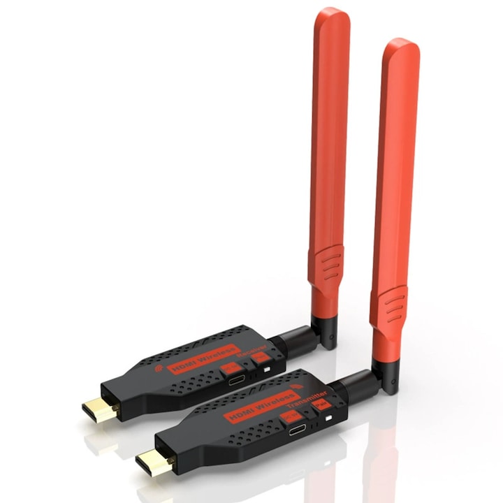 HASEPE 150m Wireless HDMI Extension Kit, Full HD 1080p, Plug & Play, безжичен предавател и приемник, 5V USB захранване, съвместим с телевизор, монитор, проектор