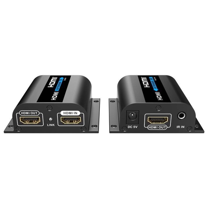 Kit Extender HDMI, pana la 50m, prin cablu Cat5e/6/6a/7, EDID, 4K@30Hz, loop-out, PremiumCord, khext60-2
