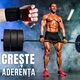 Set 2 chingi/manusi cu carlig metalic pentru ridicare greutati antrenamente in sala fitness/gimnastica, protejaza inchieturile, marime universala, ROSU