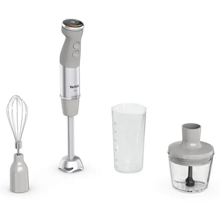 Вертикален миксер Tefal HB673B30, 0.8 ml, 1000 W, Turbo, Бял / Сив