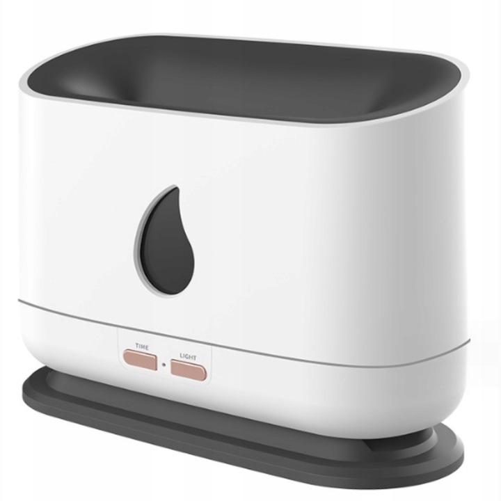 Párásító illóolaj diffúzorral, lánghatású, 180ml, 17x11cm, fehér