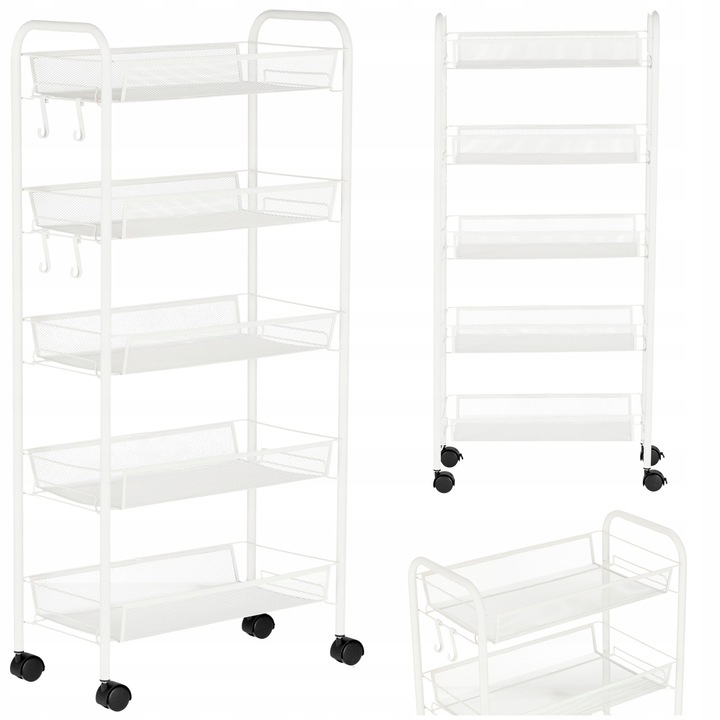 Mobilier profesional, Luka, ajutor de salon, mobil, 49x26x105cm, alb