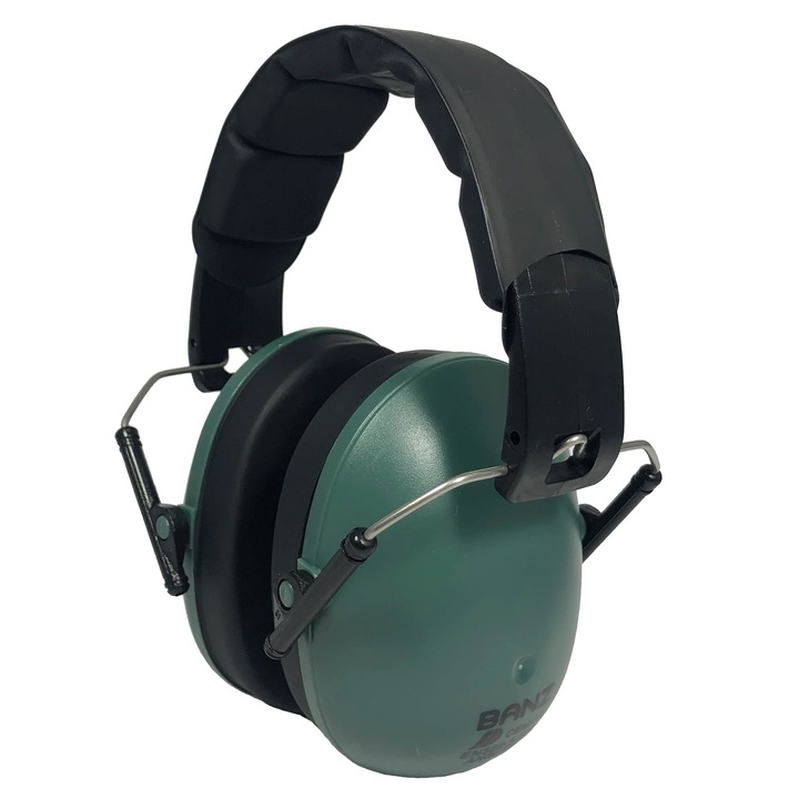 Casti cu antifoane copii 3-10 ani, Banz Kids, Dark Green
