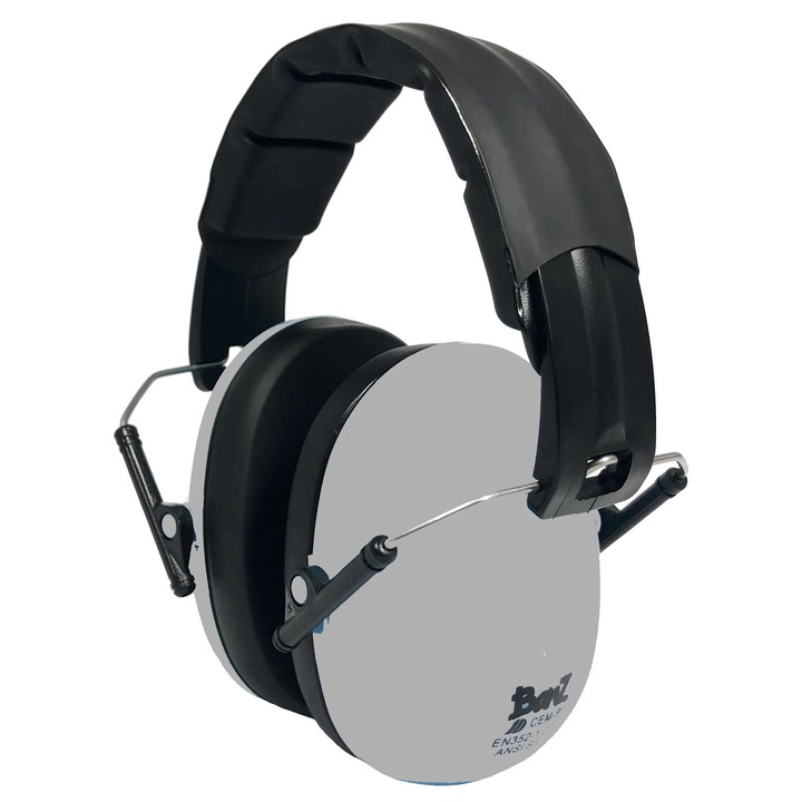 Casti cu antifoane copii 3-10 ani, Banz Kids, Grey