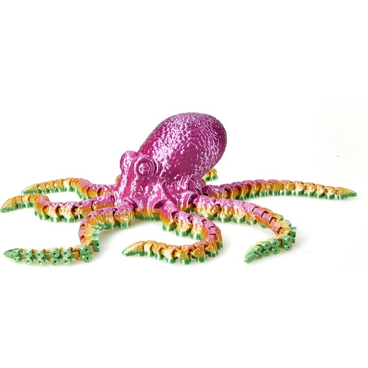 Figurina octopus, din plastic, 20cm, multicolor