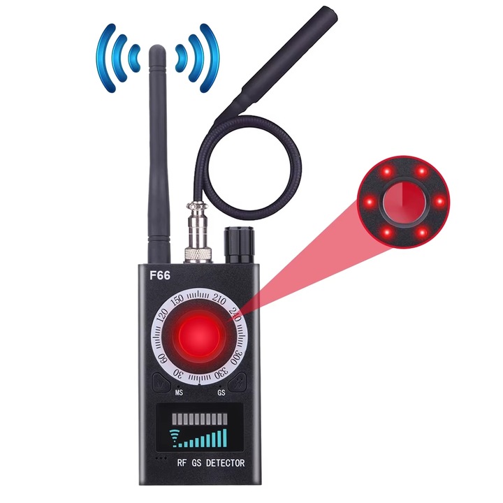Többfunkciós kémellenes érzékelő – Rejtett kamerát, audio hibákat, GPS-t, RF jelet, lézert és mágneses teret észlel