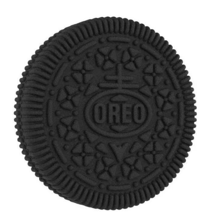 Интерактивна антистрес играчка, дизайн Oreo, метален звук, черна, преносима