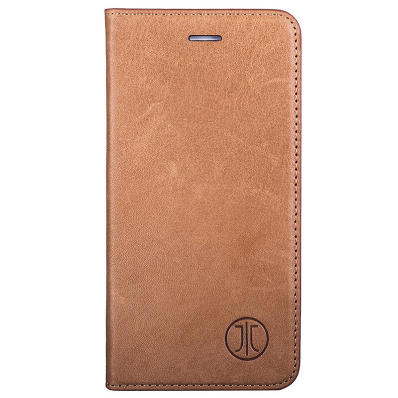 Husa de piele JT Berlin Book Magic pentru iPhone SE 2 / 8 / 7, Cognac