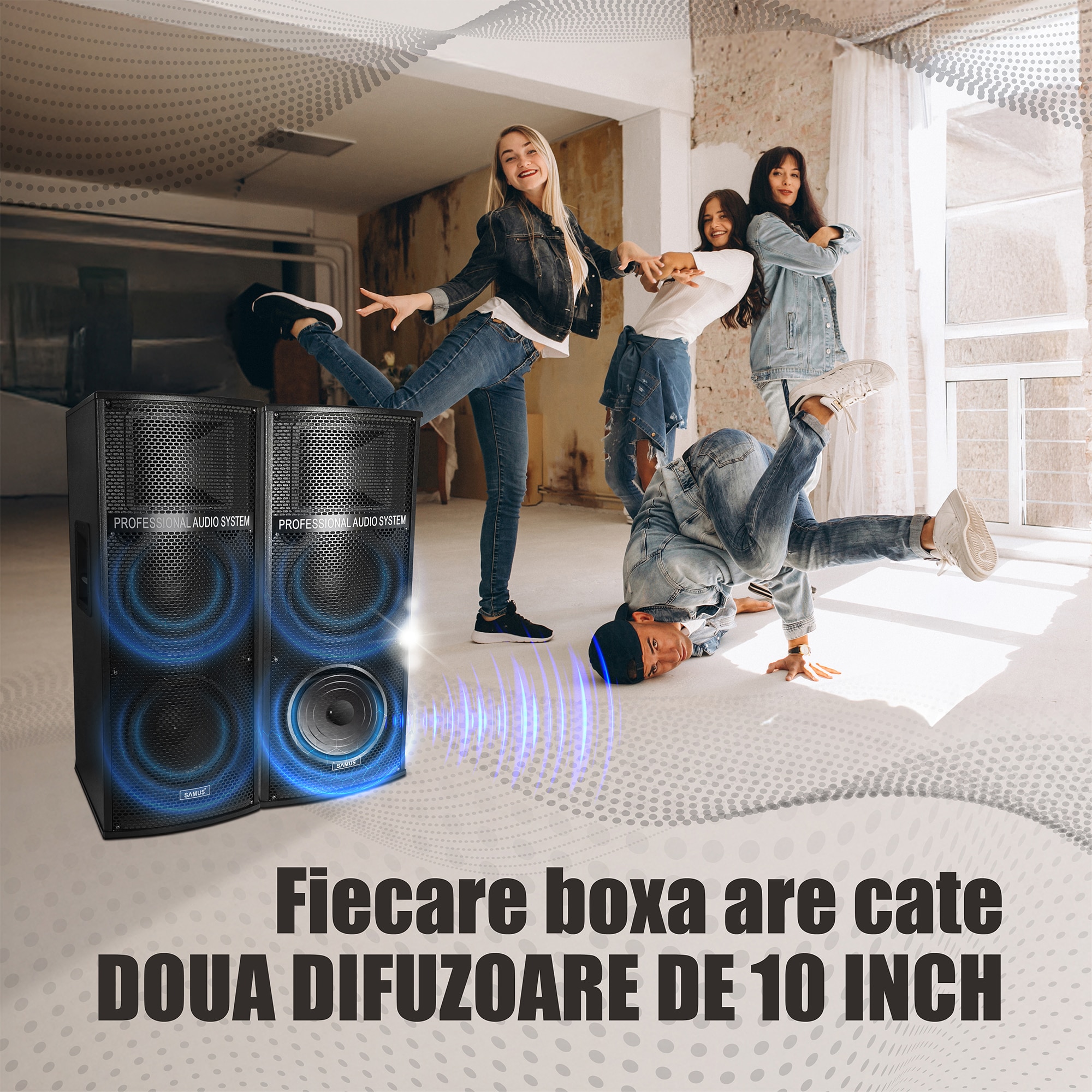 Set 2 boxe Samus Twin Sound 22 Pro putere RMS 2x120 W / de ieire
