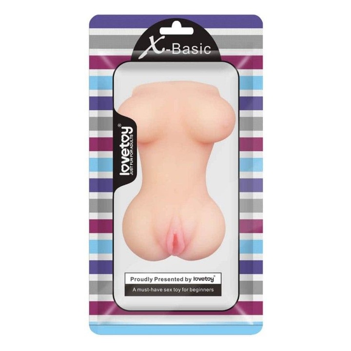 Masturbator Pocket Pussy, 12 cm, material TPE moale, flexibil, compatibil cu lubrifianti pe baza de apa