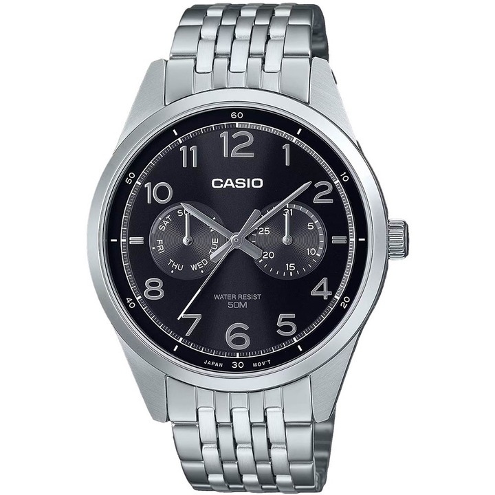Ceas barbatesc Casio Standard MTP-E340D, afisaj zi si data, rezistent la apa 50M, 41.5x8.8mm