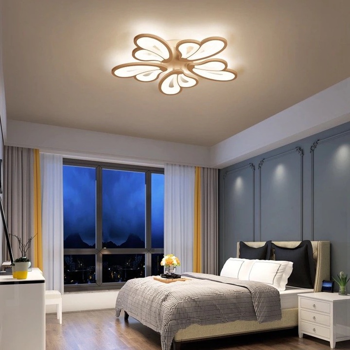 Lustra cu LED Floare cu Telecomanda wifi 2.4G Sueva® lumina/rece/calda/neutra intensitate reglabila Alba