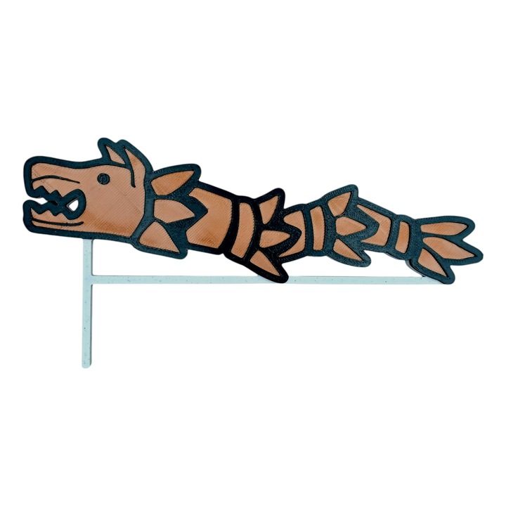 Decor inedit pentru coltul usii, mandrul Lup Dacic, Simbol National Steagul Dacilor, pentru coltul din stanga, aspect unic, 170x80x6 mm