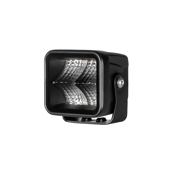 Proiector LED auto, tip lampa de lucru, Purelux Black Square Flood, 20W, diametru 7 cm, pentru ATV, masini off-road, camioane, utilaje