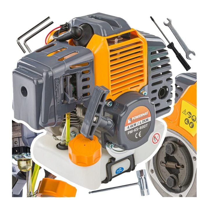 Motor pentru motocoasa pe benzina in 2 timpi, 4.4 kW, Powermat