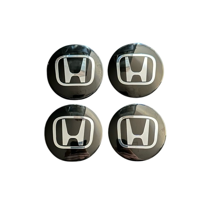 Set 4 capace roti 58mm exterior, 50, 5mm interior Honda negre compatibil/inlocuitor janta aliaj