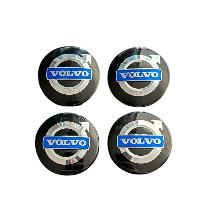 Set 4 capace roti 58mm exterior, 56mm interior Volvo negre compatibil/inlocuitor janta aliaj