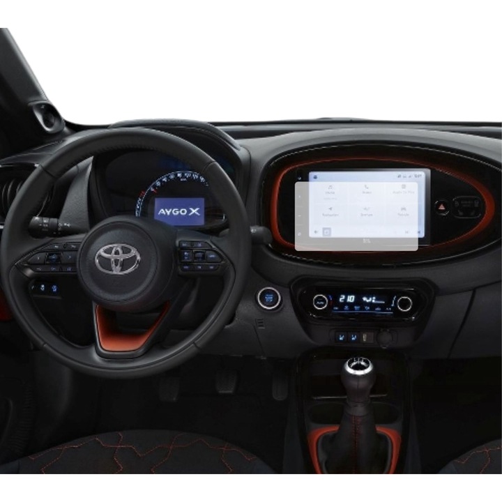 Folie Protectie Navigatie Toyota Aygo X 2021-2025, Duragon, protectie Display Navigatie, silicon Mat, Anti-zgarieturi, Anti-amprenta, Anti-reflex, Regenerabila, Flexibila, Anti-Shock, kit instalare