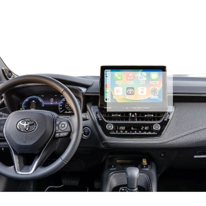 Folie Protectie Navigatie Toyota Corolla Hatchback 2024-2025, Duragon, protectie Display Navigatie, silicon Transparent, Anti-zgarieturi, Anti-amprenta, Regenerabila, Flexibila, Anti-Shock, kit instalare