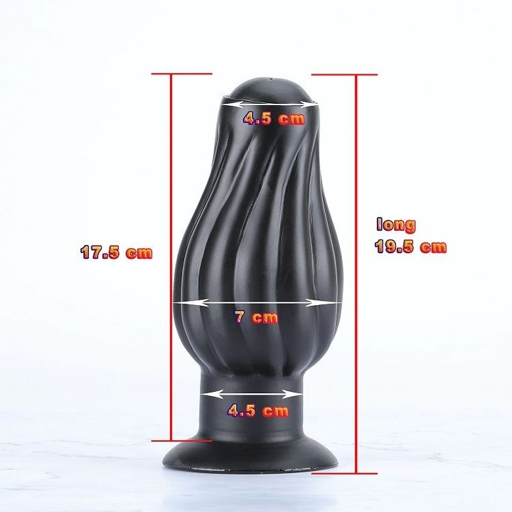 Dilatator Anal cu Nervuri Stimulatoare X-MEN – 19.5 cm, PVC Prietenos cu Pielea, Ventuza