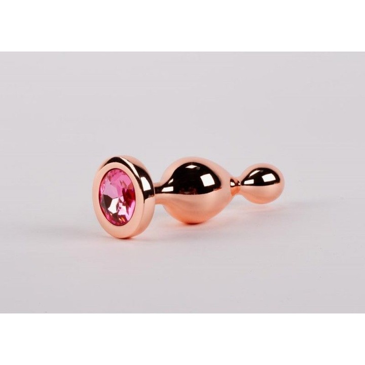 Plug Anal Large Secret Shine Booty Call, 13x4cm, Metal, 3 Stimulatoare Sferice de Diferite Diametre, Dilatator Sfincterian