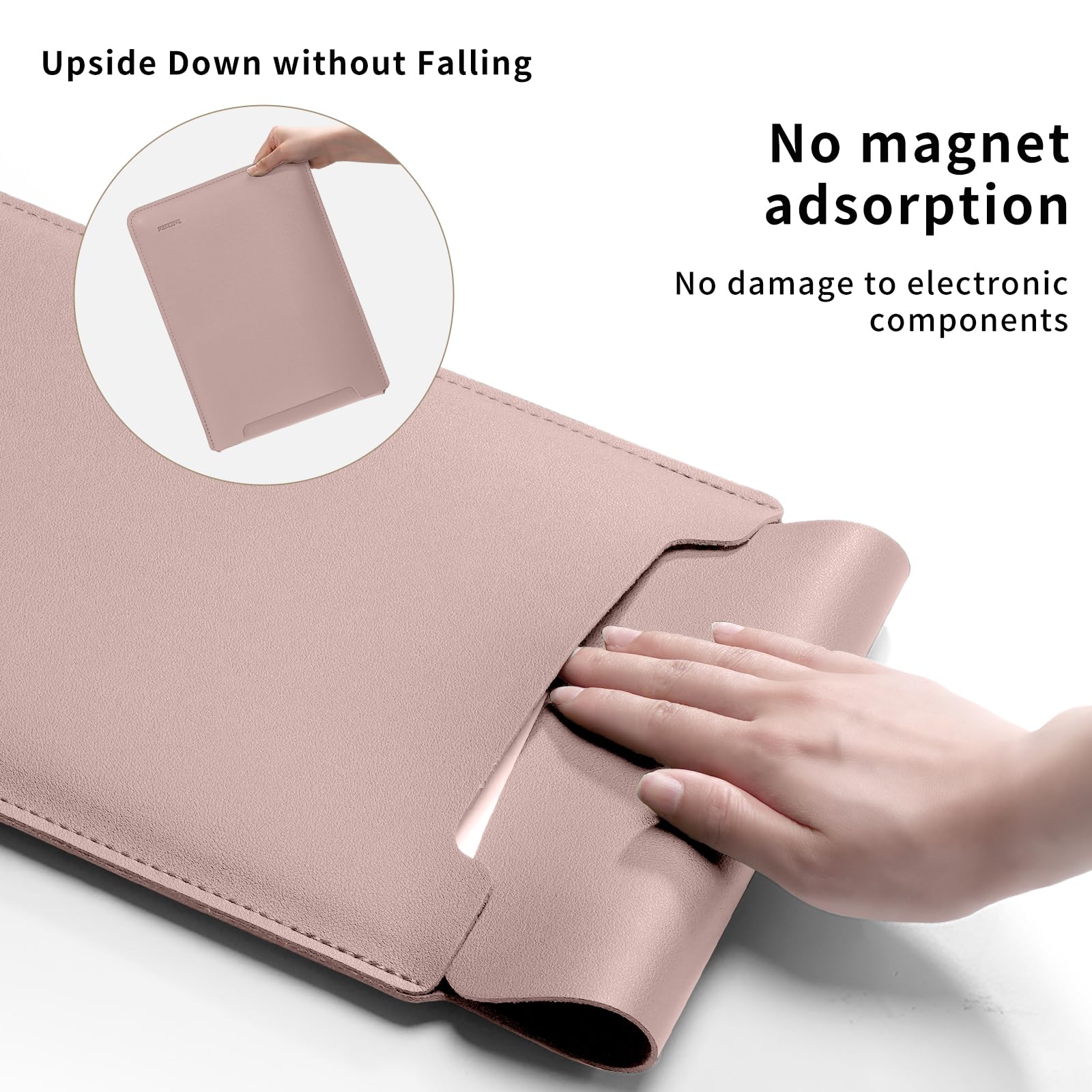 Husa Laptop 12 inch compatibila cu MacBook, Cu punga pentru incarcator, Piele Ecologica, Marime Universala, 325*244 mm, roz