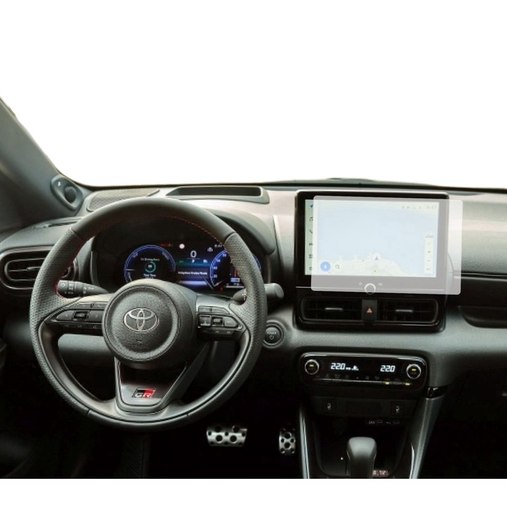 Folie Protectie Navigatie Toyota Yaris 2020-2024, Duragon, protectie Display Navigatie, silicon Mat, Anti-zgarieturi, Anti-amprenta, Anti-reflex, Regenerabila, Flexibila, Anti-Shock, kit instalare
