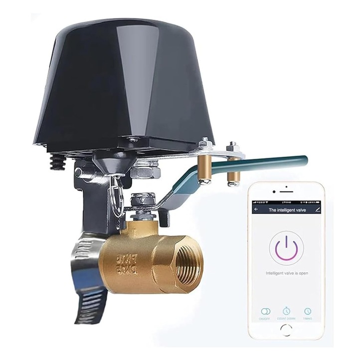 Supapa inteligenta, VPUINEFE, control WiFi, temporizator de udare, negru
