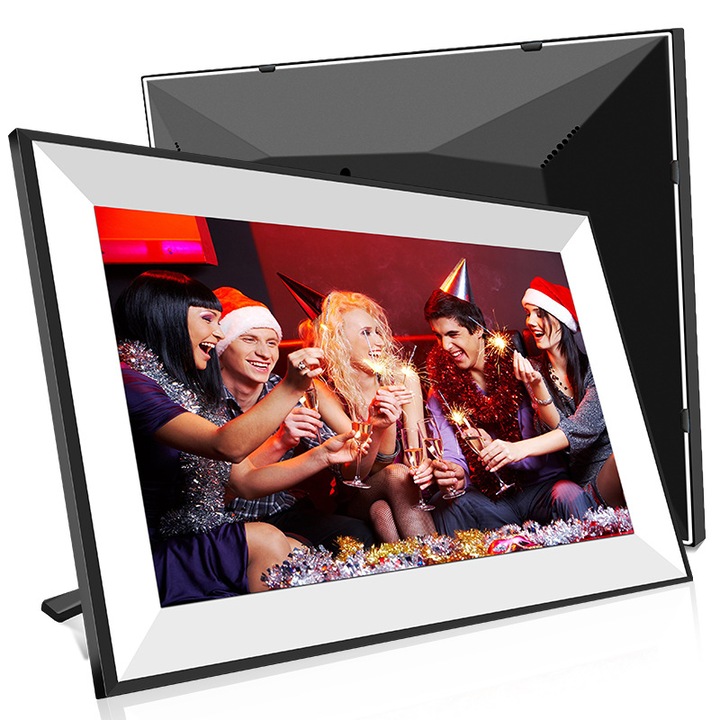 WiFi цифрова фоторамка, 10,1 инча, 32 GB, 1280x800 HD IPS сензорен екран, черно/бяло