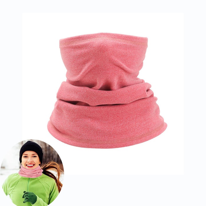 Мъжки комплект шалове, универсален размер, защита от студ, ветроустойчив, розов