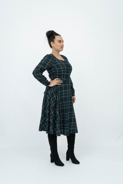 Зелена карирана рокля Paula - 3XL(46)