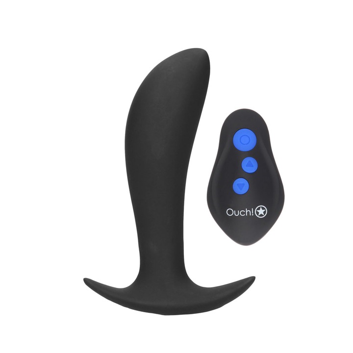 Ouch! Vibrátor, 8 mód, szilikon, fekete, 12,3 cm