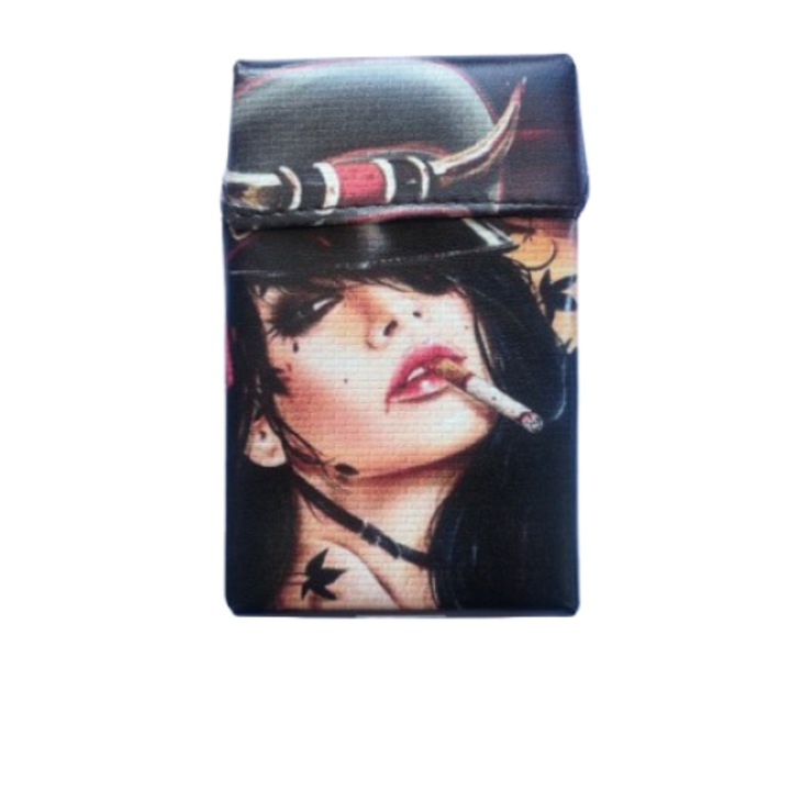 Калъф за тънки цигари Twar Слим, жена с цигара