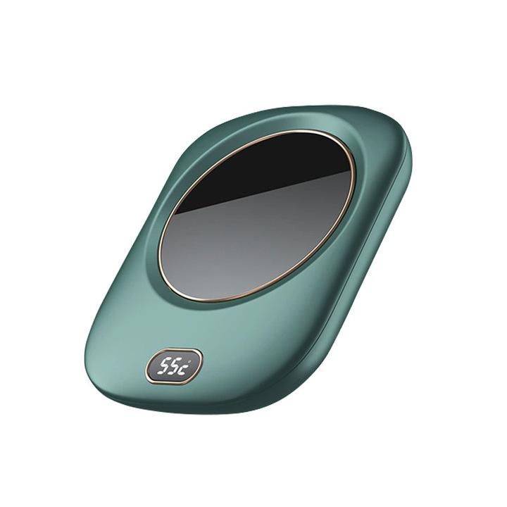 Нагревател за чаши, BOMSTOM, USB, 3 температурни нива, зелен, 13.8x11x2.3cm