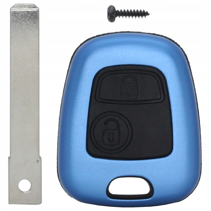 Carcasa cheie auto, Me premium, Albastru, 2 butoane, Slot pentru transponder, Montaj baterie cr2016, Schimbare varf va2