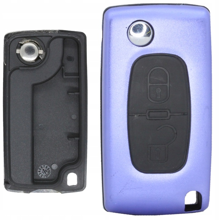 Carcasa cheie auto, Me premium, Violet, 2 butoane, Destinata pentru transferul elementelor din vechiul cheie, Se potriveste cu orice vehicul cu priza de bricheta