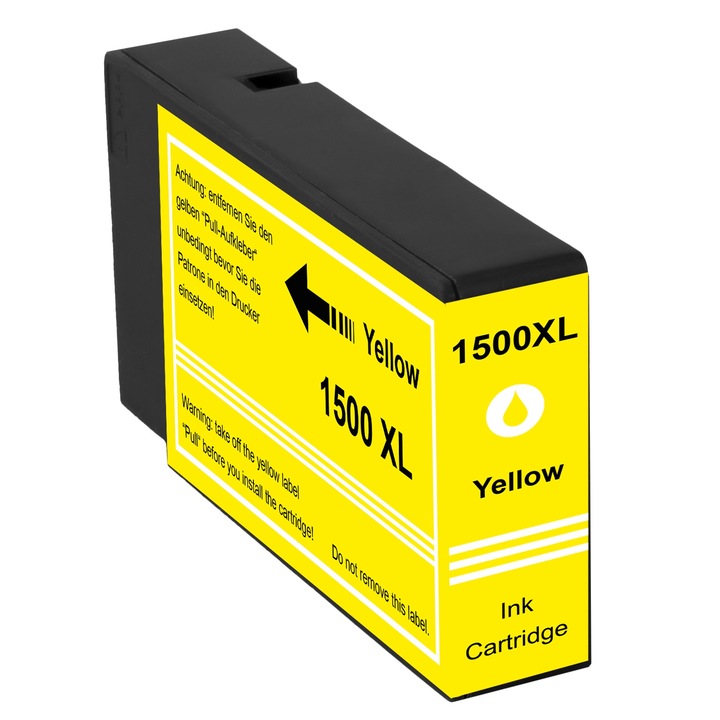 Kompatibilis tintapatron PGI-1500XL, PGI1500XL, sárga, 12 ml, CANON MAXIFY MB 2050, MAXIFY MB 2150, MAXIFY MB 2155, MAXIFY MB 2350, MAXIFY MB 2750, MAXIFY MB 2755 nyomtatókhoz
