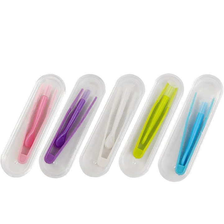Set de 5 instrumente pentru indepartarea lentilelor de contact, SINBINTA, Fara BPA, Portabil, Usor de folosit si depozitat, Protectie oculara, Pentru calatorii, petreceri si orice activitati in aer liber, ABS/Silicon, 7*2cm, Multicolor