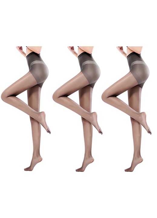 Set 3 perechi dres transparent, SINBINTA, Ciorapi dama, Netede la atingere, Subtiri si respirabile, Rezistent la alergare si de sustinere, Care elimina umezeala, Stretch mare se potrivesc perfect pentru corp, Nylon, Negru