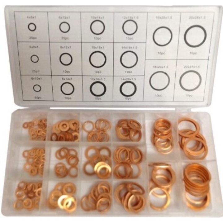 Lengéscsillapító tömítés készlet, Luxtom, Univerzális, 150, 25 db (4x8x1mm, 5x9x1mm, 6x10x1mm)