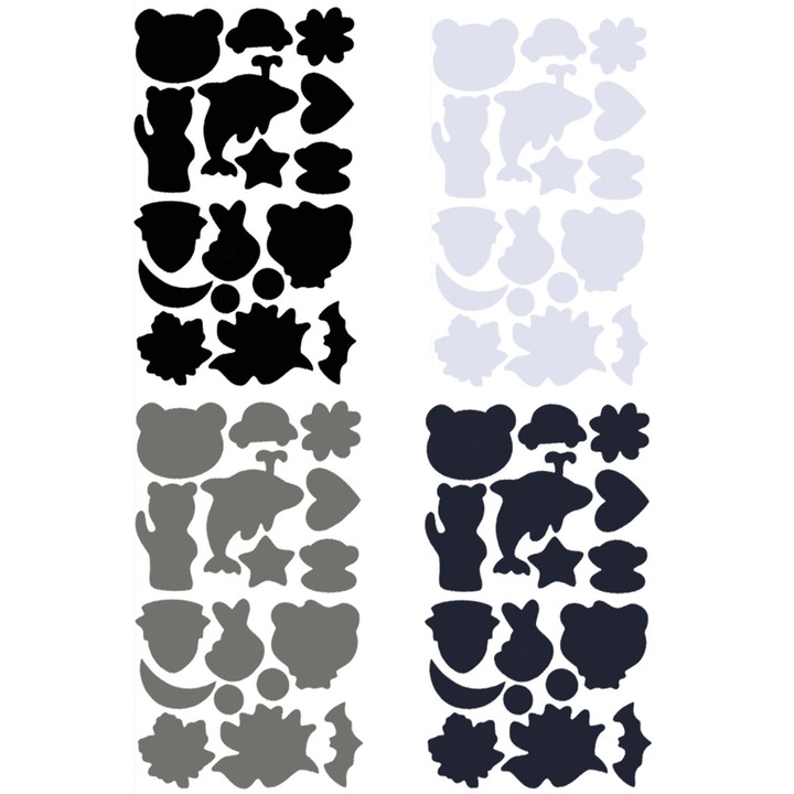 Комплект от 4 лепенки за ремонт на пухени якета, SINBINTA, самозалепващи се водоустойчиви лепенки за ремонт, силно залепващи и перещи се, за дрехи, палатки, чанти, чадъри, полиестер, 25x15 см, черно/бяло/сиво/синьо