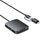 Cititor de Card cu Adaptor 4 In 1, SINBINTA, SD/TF/MS/CF, USB 3.0/Type-C, Transfer rapid 5Gbps, Indicator LED, Plug and play, Compact si portabil, Compatibil cu Apple/Samsung/Huawei/PC, ABS, 68x57x15.6mm, Negru