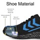 Pantofi de Lucru cu Protectie, SINBINTA, Pantofi cu Bombeu Metalic, Talpa intermediara Kevlar, Rezistent la perforare, La alunecare, Rezistenta la uzura, Caldura, Respirabila, Confortabil usor, Cu design sportiv, Marimea 46, Negru/Albastru