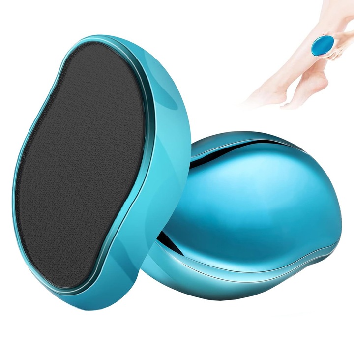 Pila de Calcaie Manuala, SINBINTA, Pila Premium pentru Cosmetica Picioarelor, Nano glass, Frecare umeda/uscata, Rezistenta la apa si rugina, Ergonomic, Portabila, Usor de curatat, Pentru talpi si piele moarta, 6.5x10.8cm, Albastru
