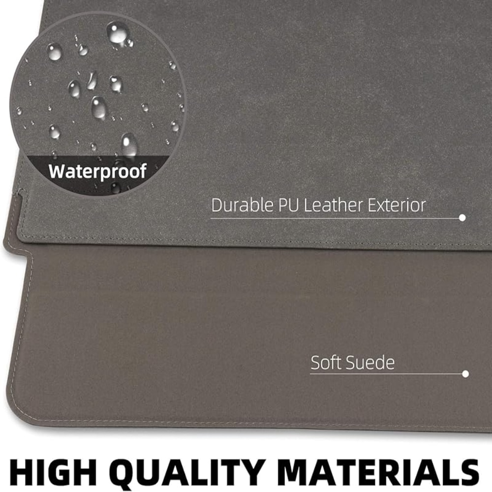 Husa/Carcasa Laptop 13/14 inch, Piele PU Eco, Compatibila MacBook Air 13 (M1 M2 M3), MacBook Pro 13/14, Surface Pro/Go, Surface Laptop, Dell XPS 13, ThinkPad X1, Zenbook 14, cu Suport Pliabil, Protectie, Gri