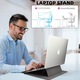 Калъф за лаптоп от PU кожа, съвместим с MacBook Air 13 M Series, MacBook Pro 13, Surface Pro /Go, вградена стойка, 13/14 инча, сив