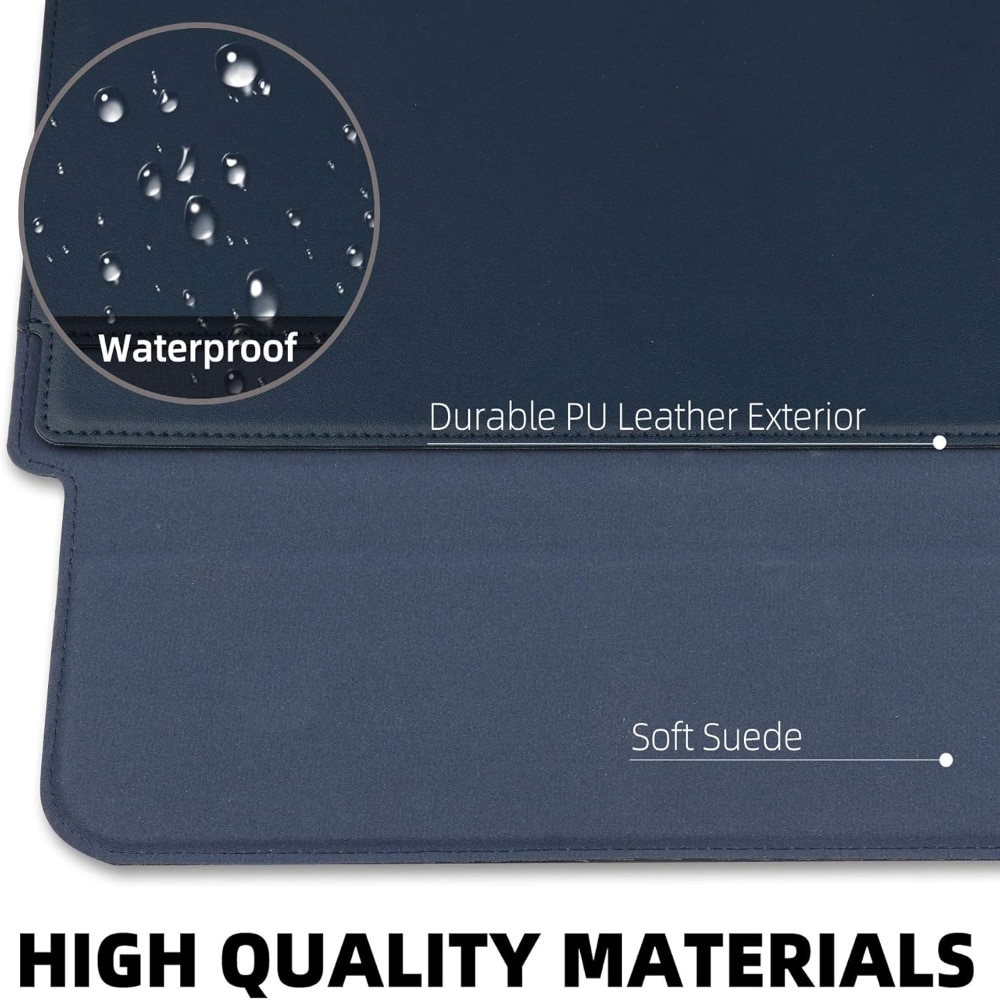 Husa/Carcasa Laptop 13/14 inch, Piele PU Eco, Compatibila MacBook Air 13 (M1 M2 M3), MacBook Pro 13/14, Surface Pro/Go, Surface Laptop, Dell XPS 13, ThinkPad X1, Zenbook 14, cu Suport Pliabil, Protectie, Albastru