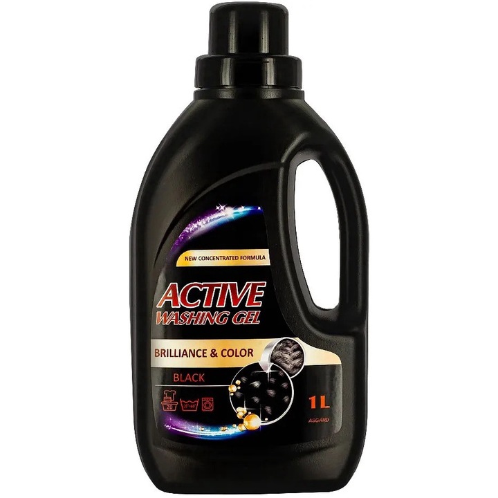 Folyékony mosószer, fekete ruhákhoz, Aktív, 1 L, 20 mosás