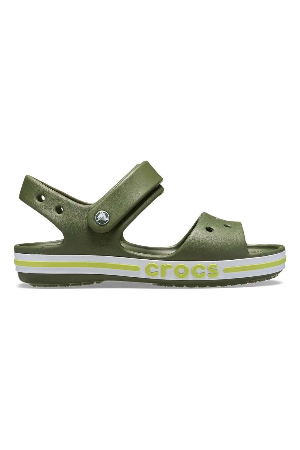 Crocs, Sandale slingback cu perforatii, Kaki, 19-20 EU